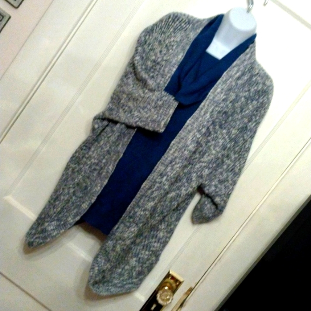 Navy/White Cocoon Sweater